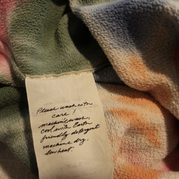 Raquel Allegra Tie Dye Crop Hoodie in Pastel Size 2/M - Picture 9 of 12